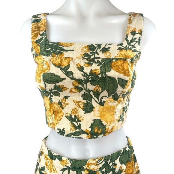 Abercrombie & Fitch Multicolor Floral Sleeveless Crop Top Skirt 2 Pc Set XS/2XS - Picture 4 of 8